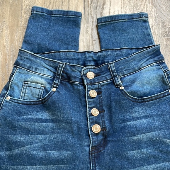 Shein Women’s High Rise Button Fly Distressed Skinny Jeans, size 4 - Picture 4 of 12